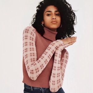 Zara Pink Turtleneck Long Sleeved Shirt